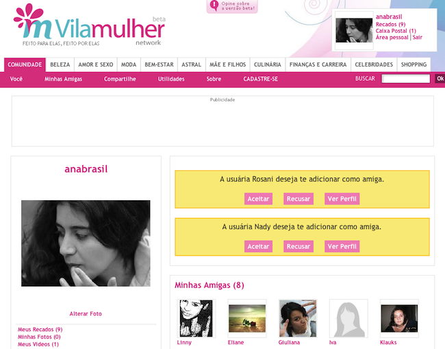 Perfil vila mulher