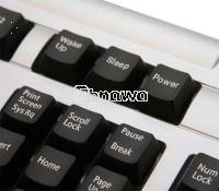 Botão wake, sleep e power no topo do teclado