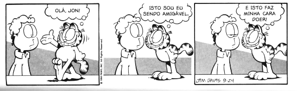 Garfield tentando ser amigável