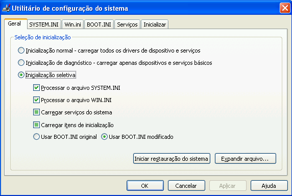 Utilitário de configuração do Windows