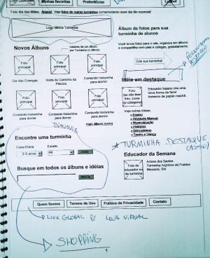 Wireframe rabiscado