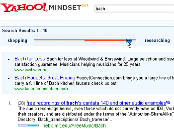 Yahoo Mindset: ordene as buscas