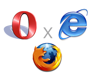 Logomarcas dos navegadores em contraposi��o